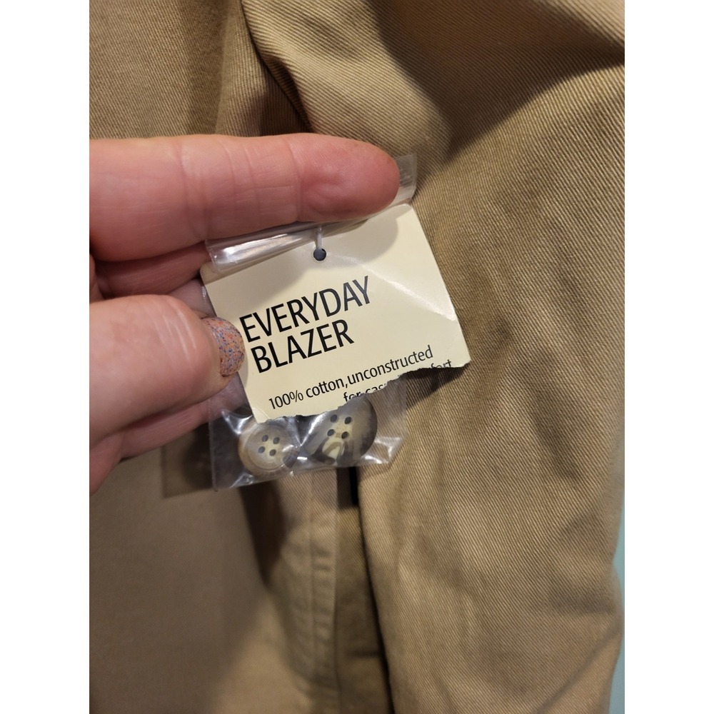 New Mens St Johns Bay Beige Everyday Blazer Cotton Twill Sportcoat Pockets Sz L - Picture 6 of 8